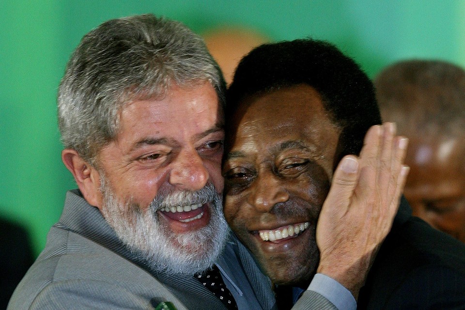 Lula da Silva in Pelé in 2008. 
