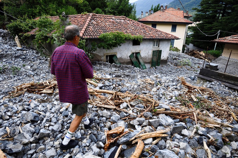 Situatie na overstromingen in Italië.