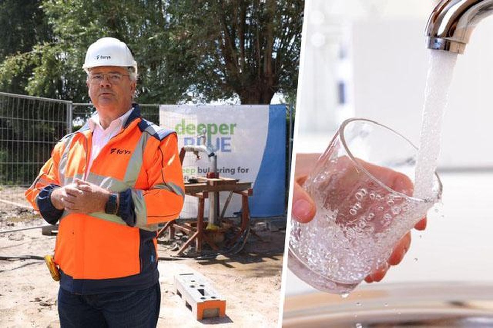Farys-woordvoerder Bruno Pessendorffer bij de pomp die onze drinkwaterbevoorrading klimaatrobuuster kan maken: “We kunnen maar liefst 25.000 liter drinkwater per uur injecteren in de ondergrondse waterputten.”