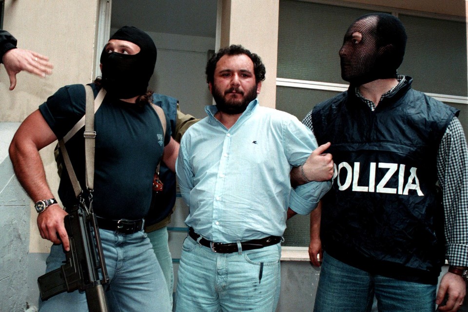 Giovanni Brusca na zijn proces in 1996. 