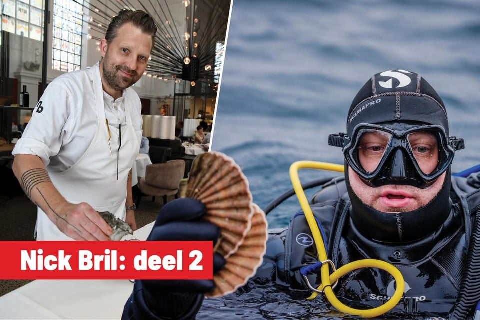 Geen uitdaging is te groot voor topkok Nick Bril. Niet het fornuis, niet de draaitafel en al zeker niet het duiken naar zijn eigen Sint-Jakobsschelpen. 