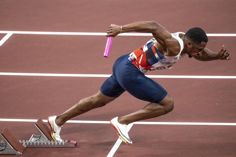 Chijindu Ujah, de bekende van de zes die in Tokio positief testte, en lid van de zilveren 4x100m-ploeg van Engeland. 