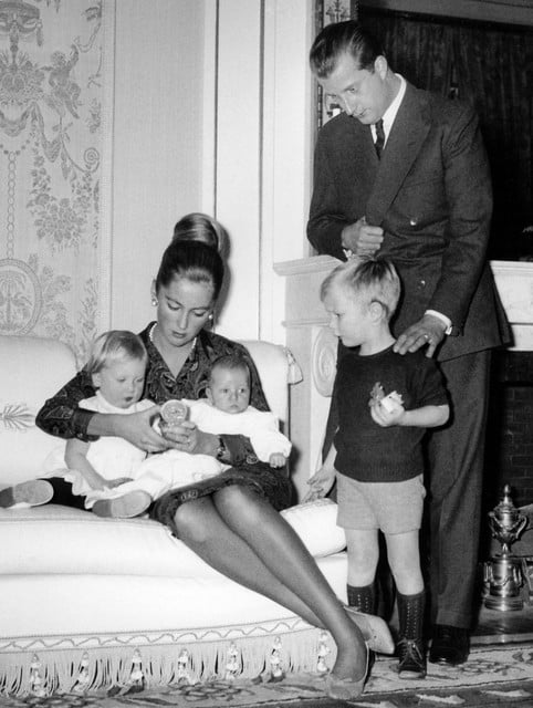 Albert en Paola, met hun kinderen (v.l.n.r.) Astrid, Laurent en Filip.