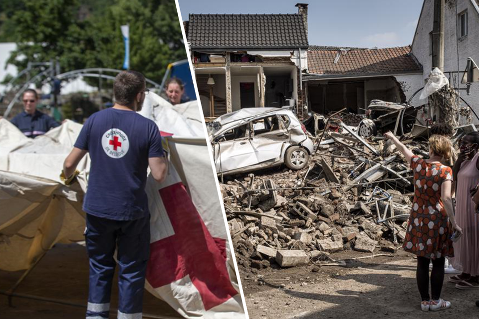 De Waalse tak van het Rode Kruis investeerde al 700.000 euro in tenten, bedden, matrassen, dekens,... voor de noodopvang of eerste hulp 