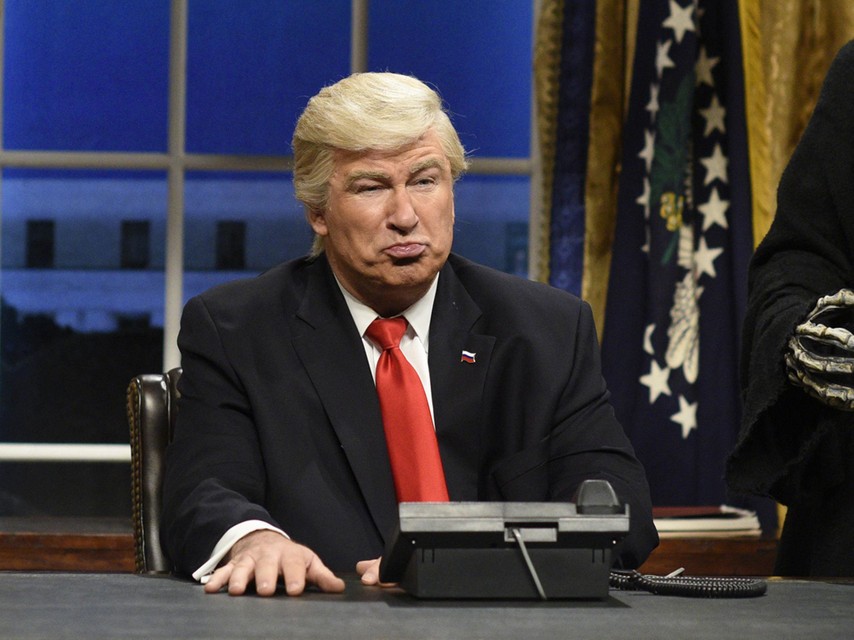 Alec Baldwin als Donald Trump in ‘Saturday night live’. 