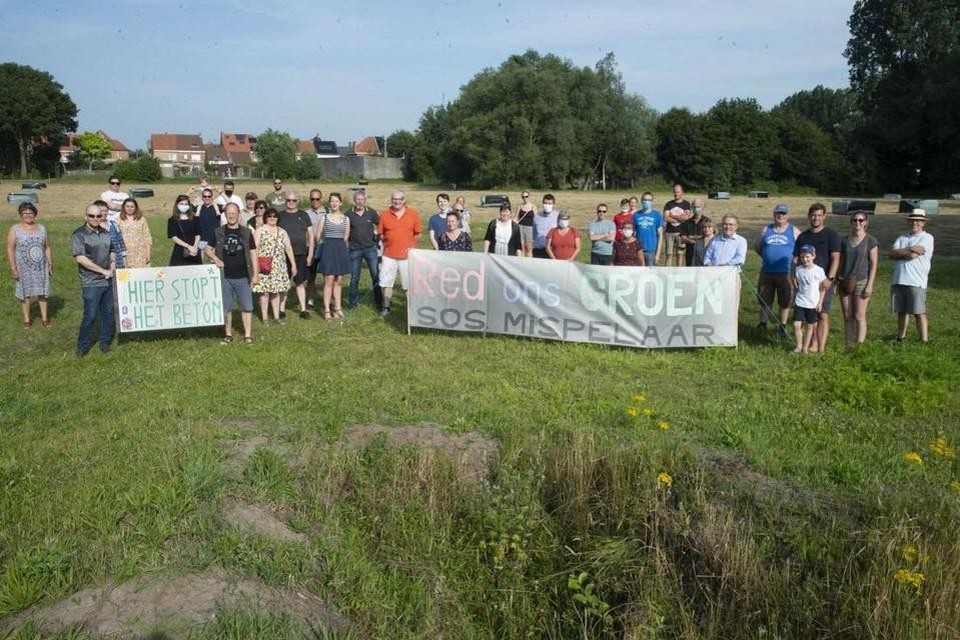 De buurtbewoners van SOS Mispelaar voerden eerder al actie tegen de plannen voor nieuwe sociale woningen. 