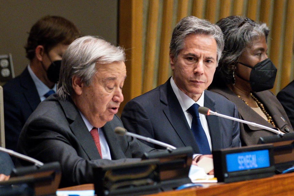 VN-secretaris-generaal Antonio Guterres (links) 