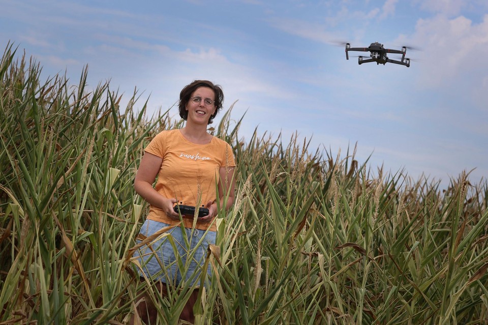 Anneleen Rutten komt met een drone uw wildschade opmeten. “We hebben die beelden nodig om het computermodel te trainen dat via satellietbeelden wildschade moet opsporen.”  