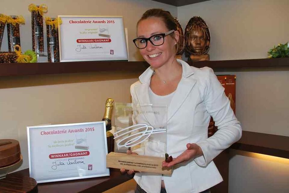 Julie Vanborm won in 2015 de prijs voor beste Belgische praline.