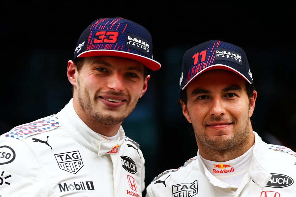 Max Verstappen en Sergio Perez