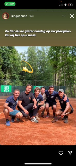 Conner Rousseau deelde nog deze foto met Wouter op de tennisclub in Beveren. 