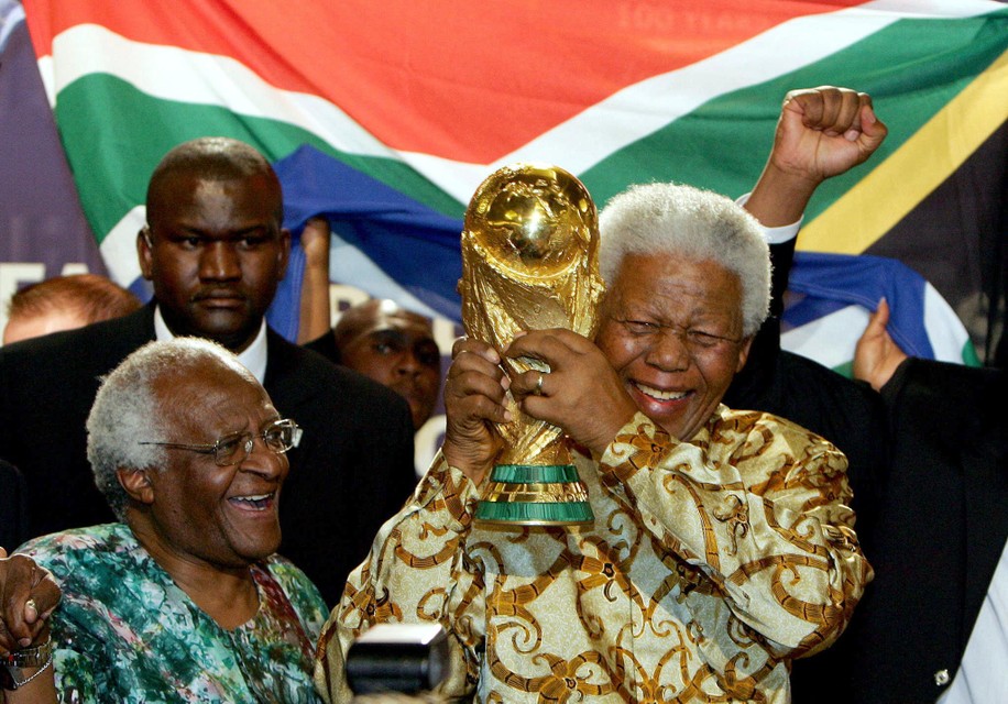 Met Nelson Mandela tijdens het WK voetbal in 2010 