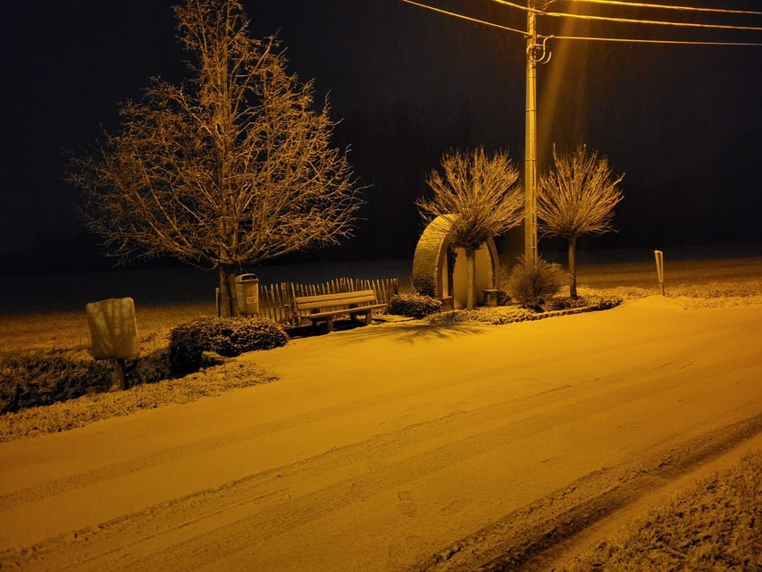 In Kinrooi ligt er een laag van 7 tot 10 centimeter sneeuw.