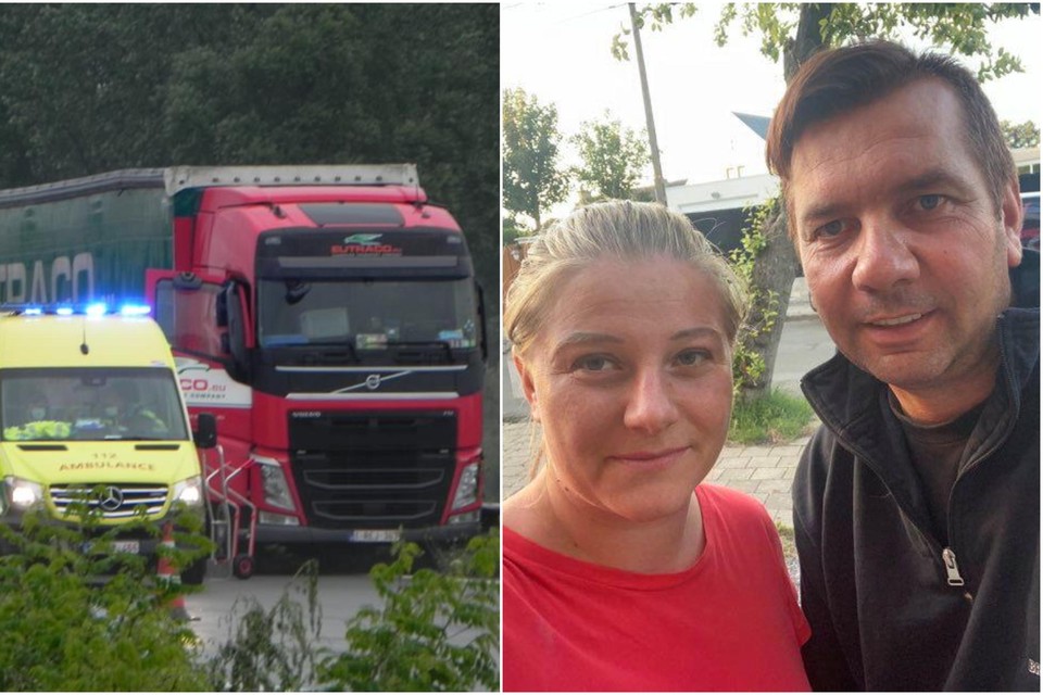 Pedro Bruggeman en zijn vriendin Gwendolina Vantomme deden nog een heldhaftige reddingspoging, maar de trucker overleed ter plaatse. 