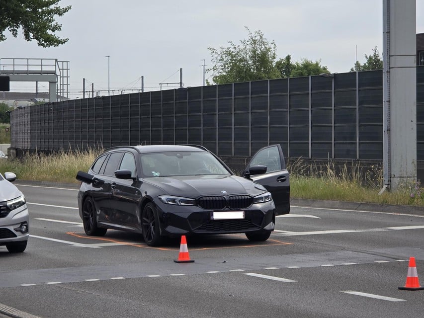 The driver of a BMW who was hit by the suspects was in shock.