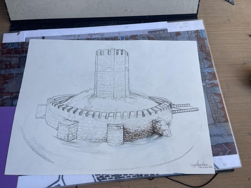 A sketch of what the castle could have looked like.