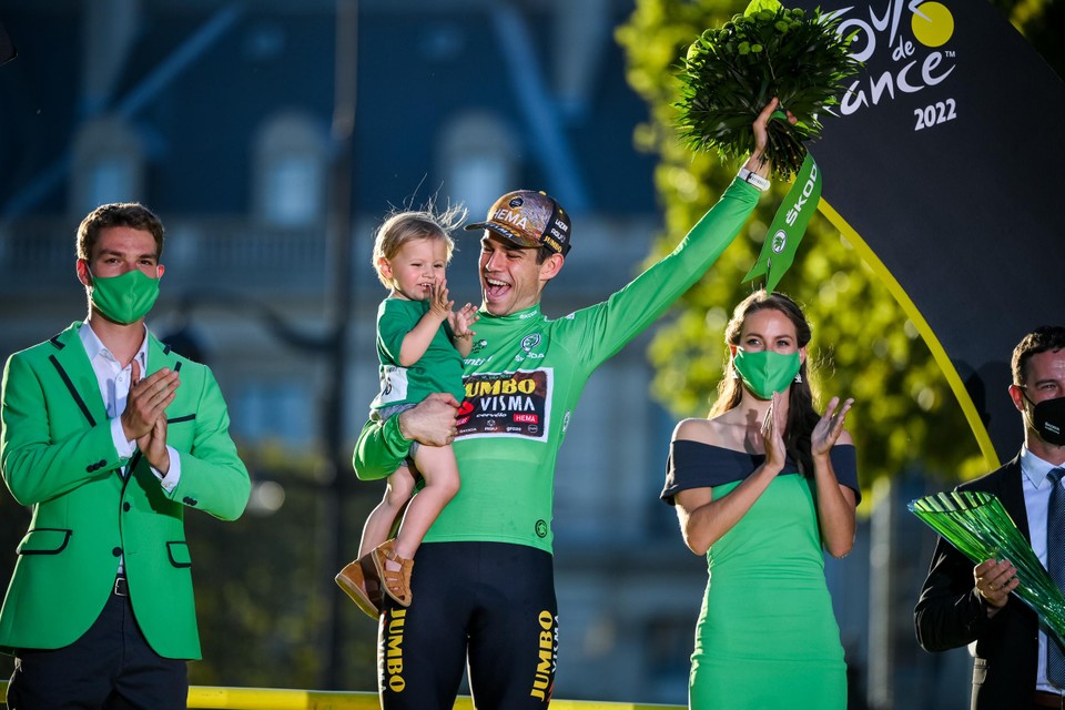 Van Aert won vorig jaar de groene trui in de Tour.