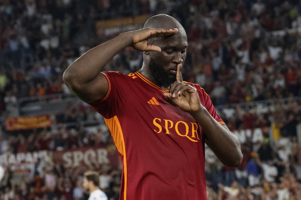 Lukaku celebrated his goal in typical style.