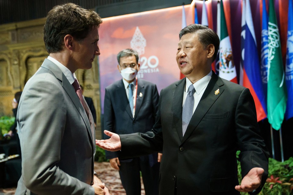 Canadees premier Justin Trudeau en Chinees leider Xi Jinping hadden op de G20 twee weken geleden nog een woordenwisseling. 