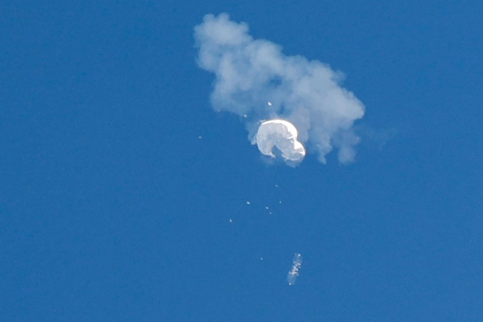 De ballon die op 4 februari door de Amerikanen uit de lucht werd geschoten.