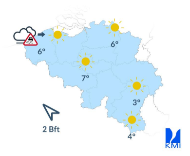 De weersverwachtingen voor woensdag.