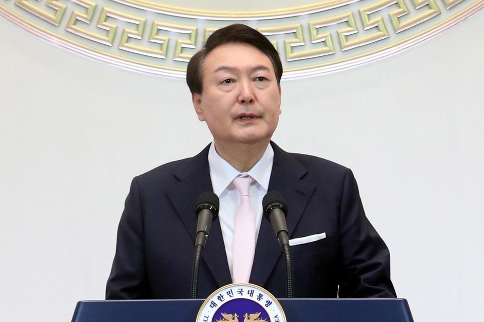 De Zuid-Koreaanse president Yoon Suk-yeol. 