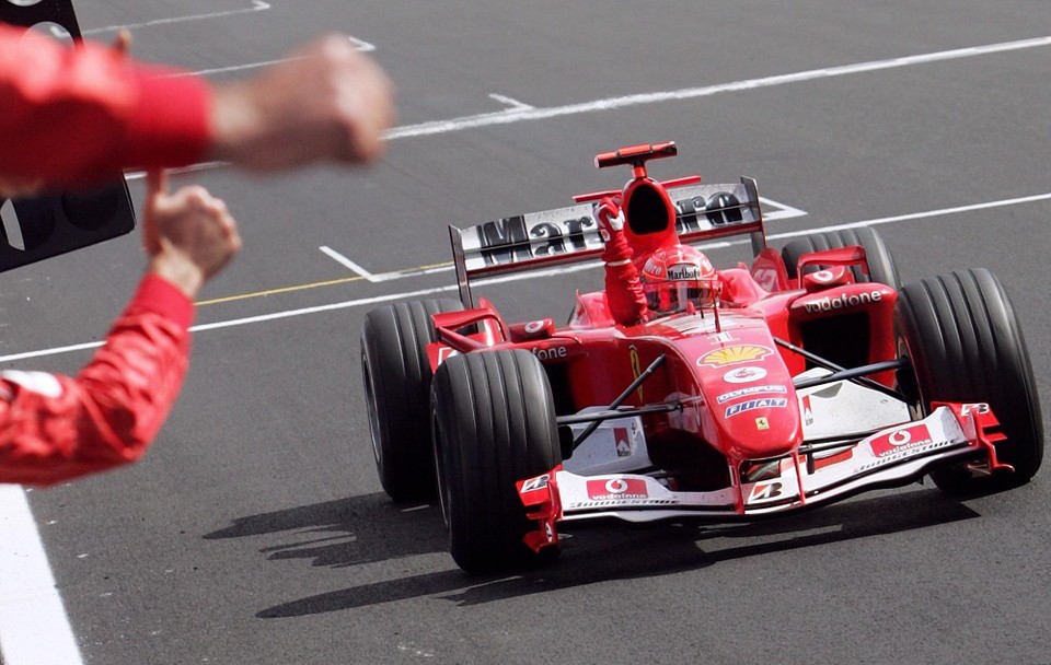 Michael Schumacher pakte in 2004 zijn historische zevende en laatste wereldtitel in Spa-Francorchamps. 