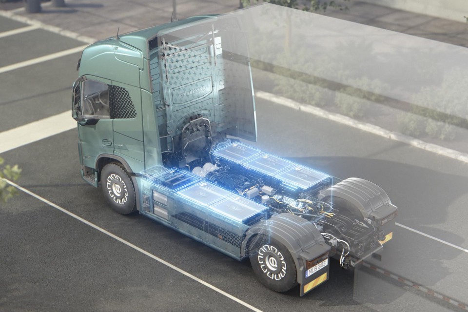 De zwaarste trucks kunnen worden uitgerust met zes batterijpacks, goed voor 540 kilowattuur. 