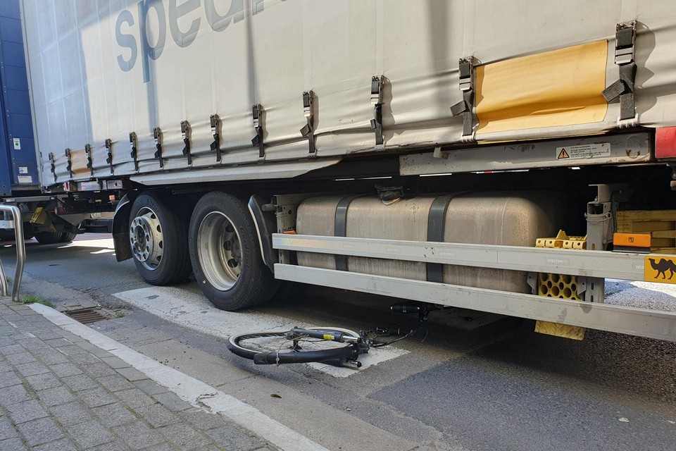 The thousandth accident occurred on Monday at the roundabout.  The victim's bike ended up under a truck.