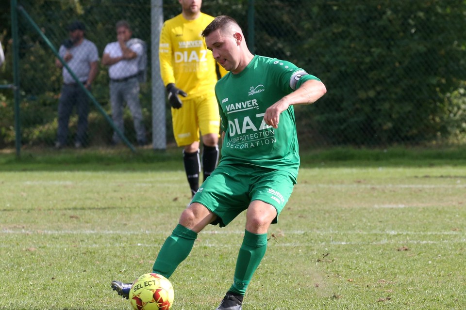 Yentl Vanthorre scoorde de 5-0 in de derby tegen Daring Brugge. 