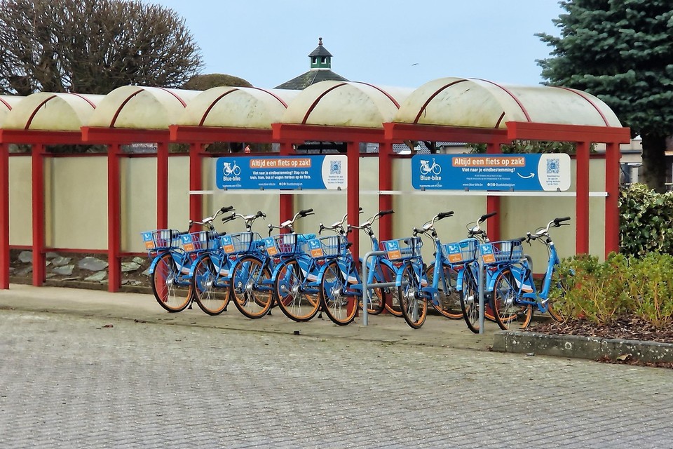 Blue-bikes aan het Houtemveld in Tienen.