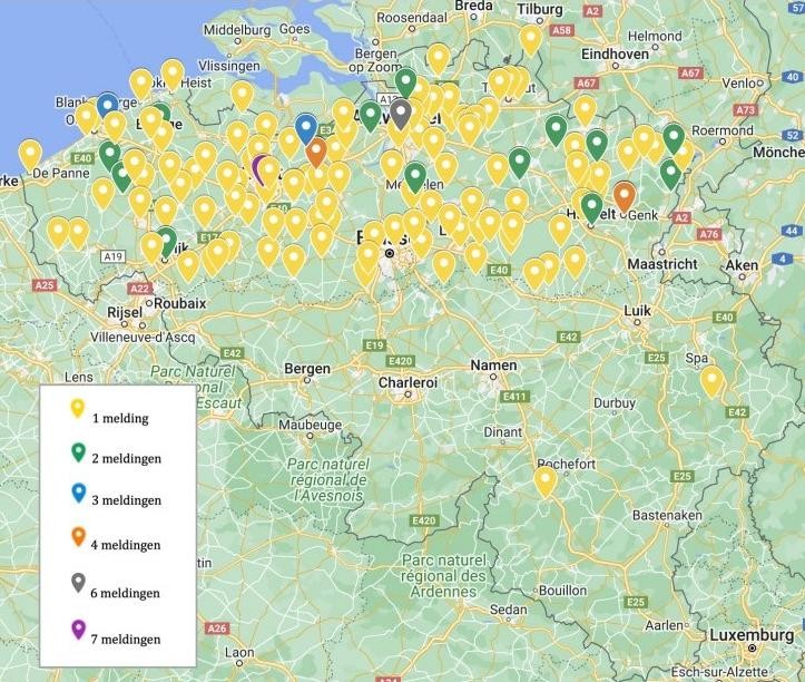 De geografische spreiding: in de provincies Antwerpen en Oost-Vlaanderen zagen ze de meeste ufo’s. 