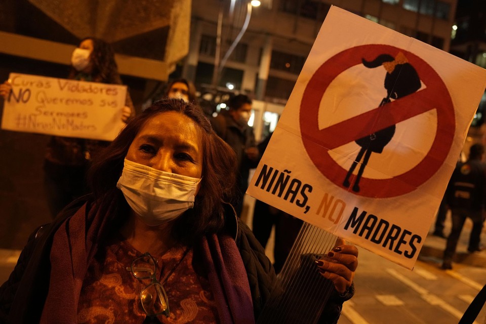 betoging tegen abortusrecht in La Paz, Bolivia 