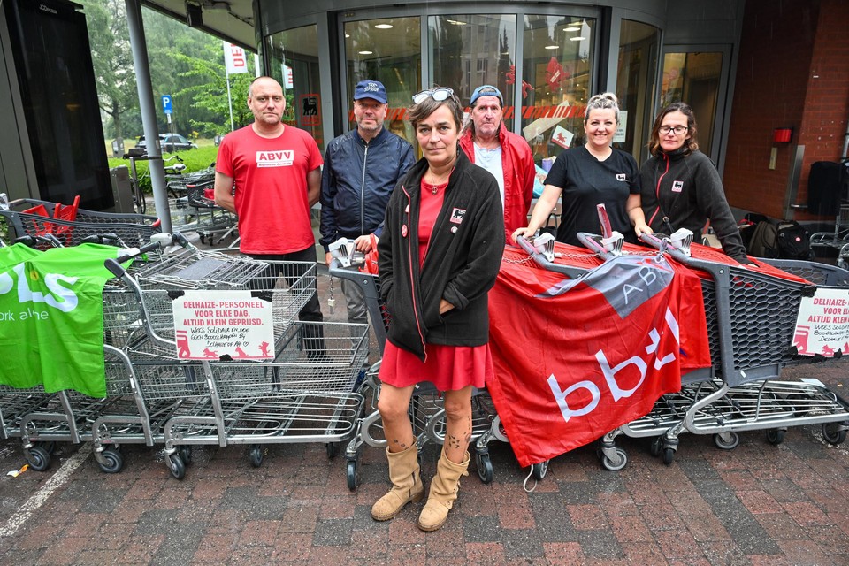 Onder andere in de Berchemse (Antwerpen) Delhaize werd opnieuw gestaakt