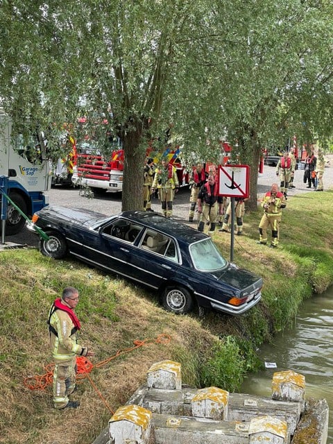 After about two hours the car was back on dry land.