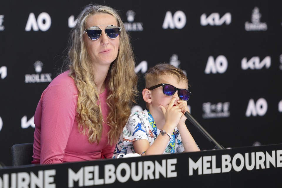 Victoria Azarenka with her son Leo.