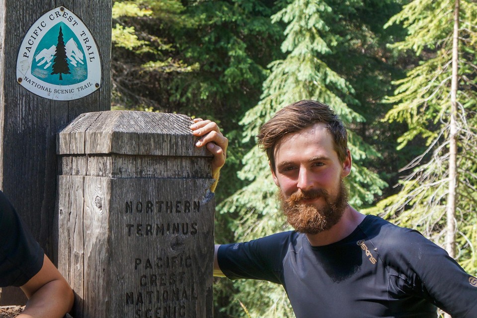 Karel Sabbe bij zijn record op de Pacific Crest Trail in 2016.