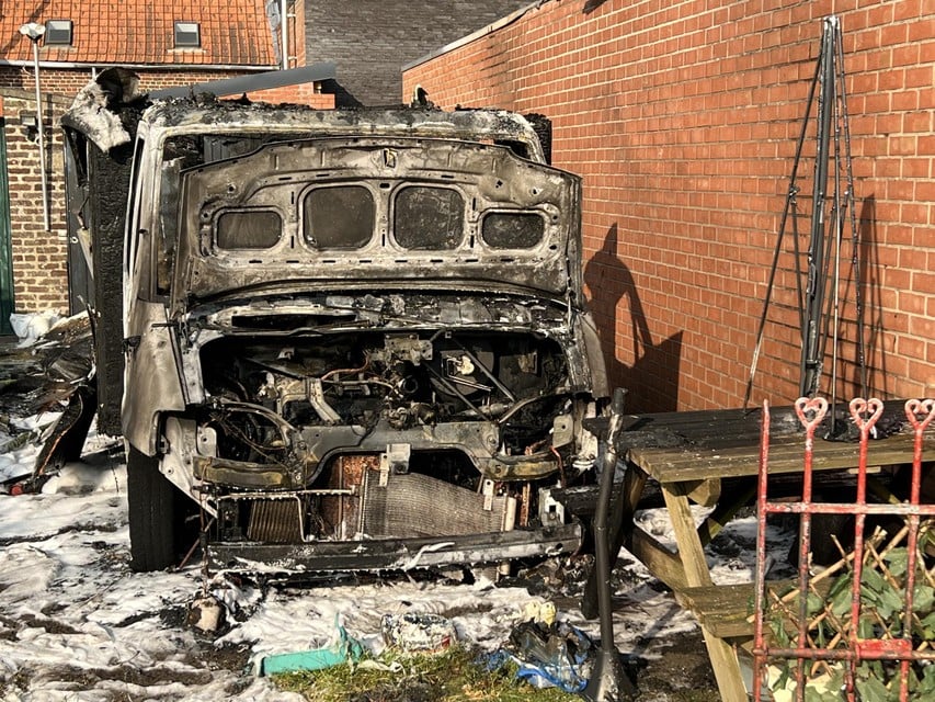 The mobile home burned out.