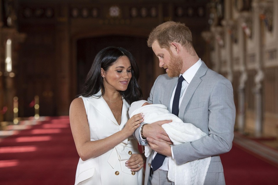 Meghan Markle met prins Harry en hun zoontje Archie.