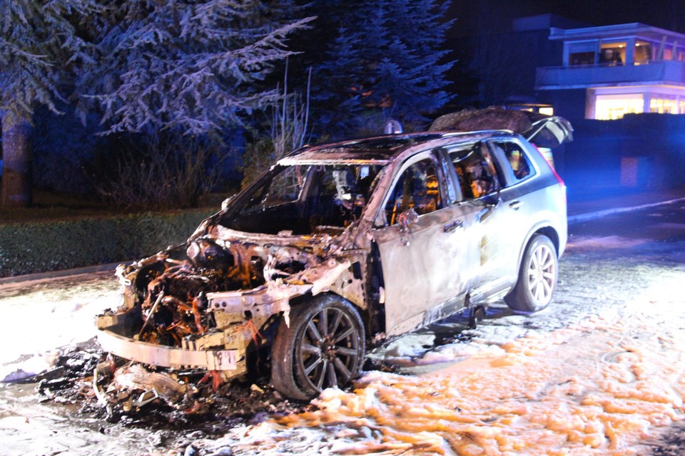 Het hele motorblok is uitgebrand.