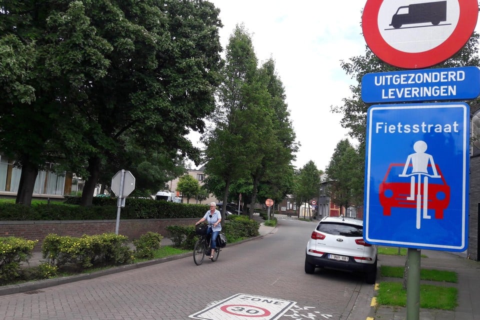 Het begin van de zone in de Peperstraat, op de hoek met de Fabiolalaan.