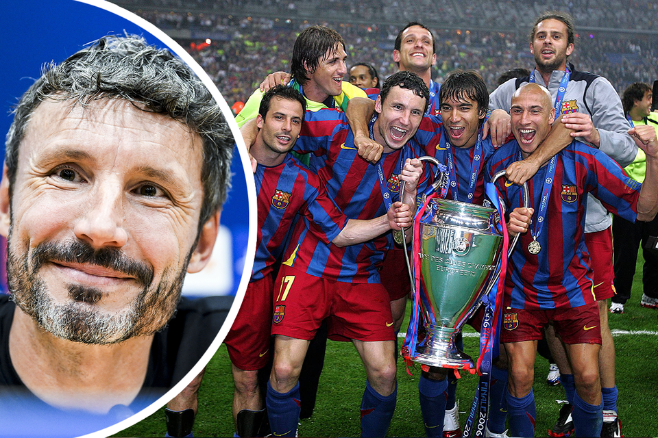 Mark van Bommel likes to look back on his period at FC Barcelona: together with Ludovic Giuly, Giovanni van Bronckhorst and Henrik Larsson with the Champions League trophy in 2006.