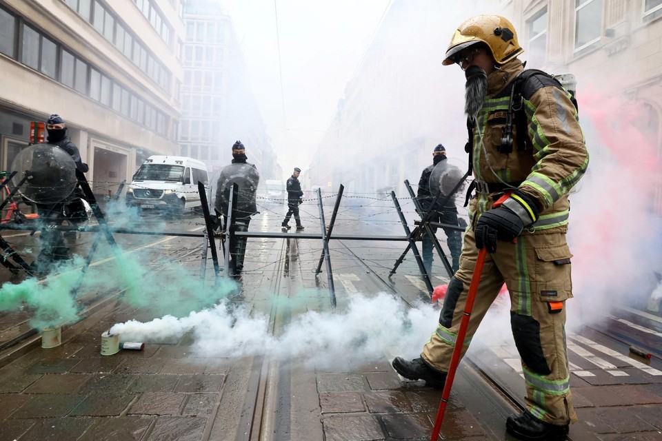 Dinsdag betoogden tussen de 500 en de 600 leden van de brandweer al in Brussel.