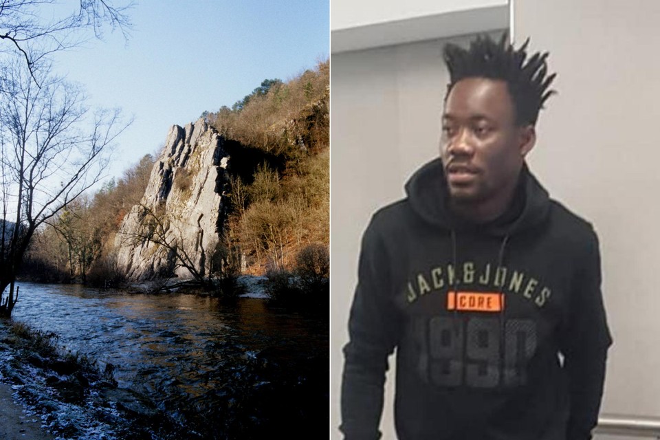 Links: de Ourthe in Sy. Rechts: Maxime Nsangou Njiké. 