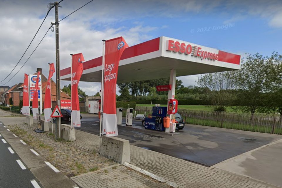 Het tankstation in Kaprijke.