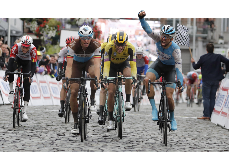 Tom Van Asbroeck won vorig jaar in Binche voor de ploeg uit Israël
